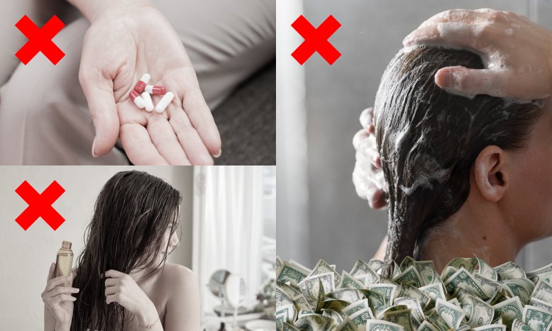 Biotin pills, castor oil and expensive shampoos - all crossed out